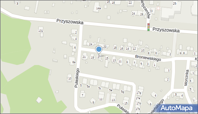 Gliwice, Broniewskiego Władysława, 17, mapa Gliwic