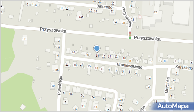 Gliwice, Broniewskiego Władysława, 18, mapa Gliwic