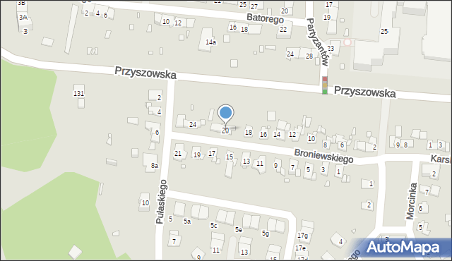Gliwice, Broniewskiego Władysława, 20, mapa Gliwic