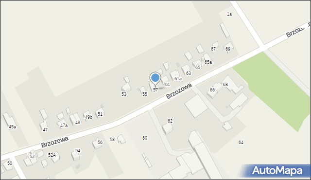 Goczałkowice-Zdrój, Brzozowa, 57, mapa Goczałkowice-Zdrój