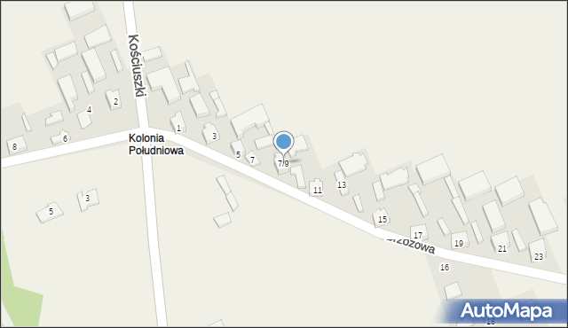 Godzianów, Brzozowa, 7/9, mapa Godzianów