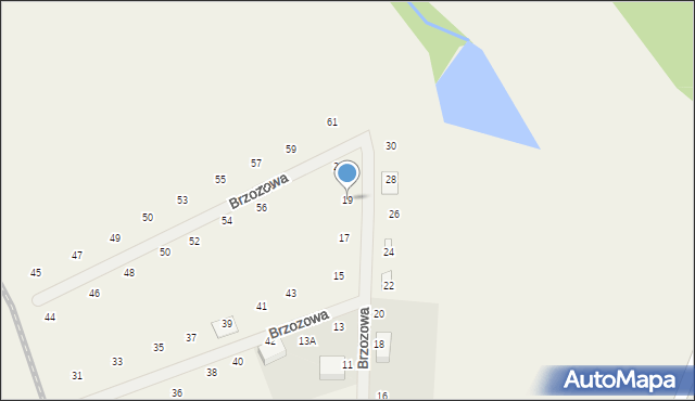 Górki, Brzozowa, 19, mapa Górki