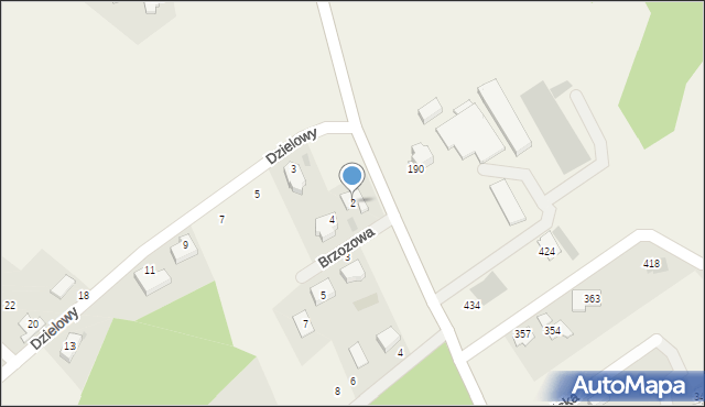 Górki Wielkie, Brzozowa, 2, mapa Górki Wielkie