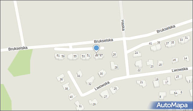 Gorzów Wielkopolski, Brukselska, 49, mapa Gorzów Wielkopolski