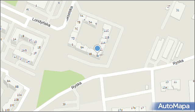 Gorzów Wielkopolski, Brukselska, 9c, mapa Gorzów Wielkopolski