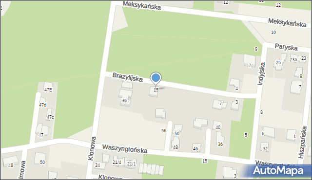 Grabówka, Brazylijska, 15, mapa Grabówka