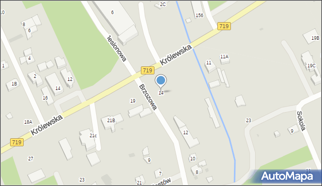 Grodzisk Mazowiecki, Brzozowa, 14, mapa Grodzisk Mazowiecki