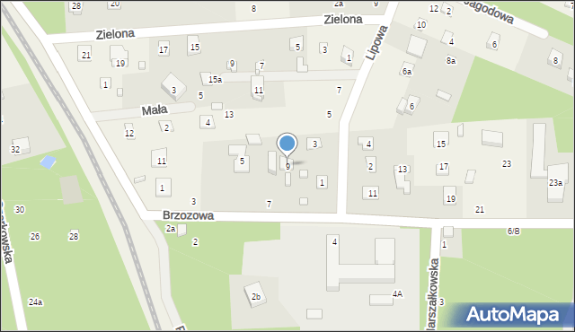 Grotniki, Brzozowa, 9, mapa Grotniki