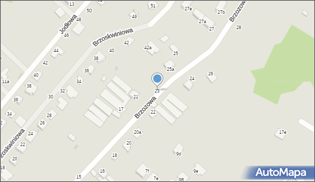 Grudziądz, Brzozowa, 23, mapa Grudziądza