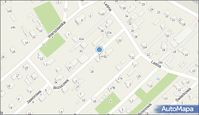 Hipolitów, Brzozowa, 1, mapa Hipolitów