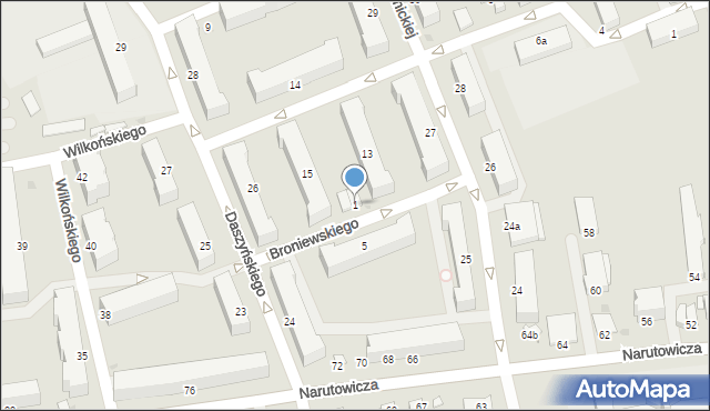 Inowrocław, Broniewskiego Władysława, 1, mapa Inowrocławia