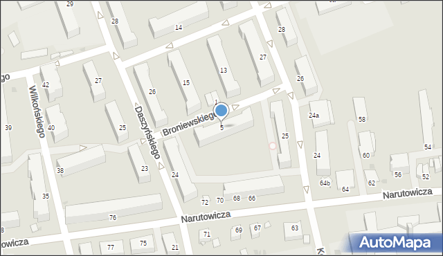Inowrocław, Broniewskiego Władysława, 5, mapa Inowrocławia