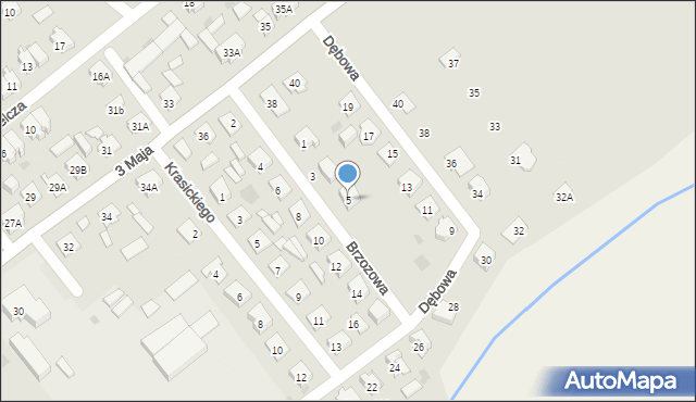 Janowiec Wielkopolski, Brzozowa, 5, mapa Janowiec Wielkopolski