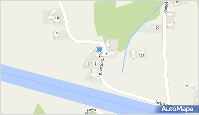 Jaśkowice, Brzozowa, 7, mapa Jaśkowice