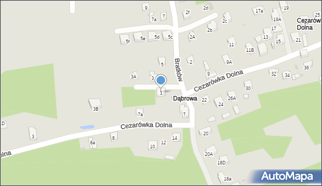 Jaworzno, Bratków, 1, mapa Jaworzno