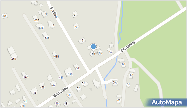 Jedlicze, Brzozowa, 53, mapa Jedlicze