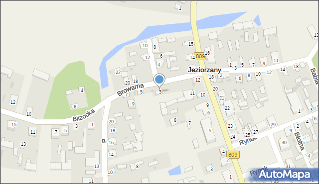 Jeziorzany, Browarna, 3, mapa Jeziorzany