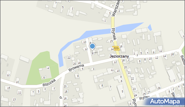 Jeziorzany, Browarna, 4, mapa Jeziorzany