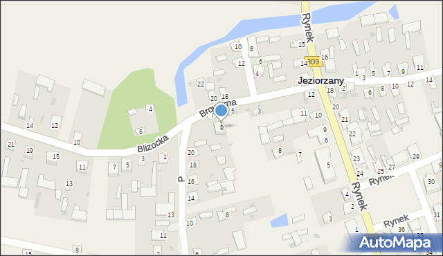 Jeziorzany, Browarna, 9, mapa Jeziorzany