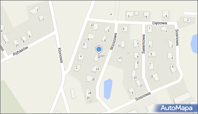 Jonkowo, Brzozowa, 12, mapa Jonkowo
