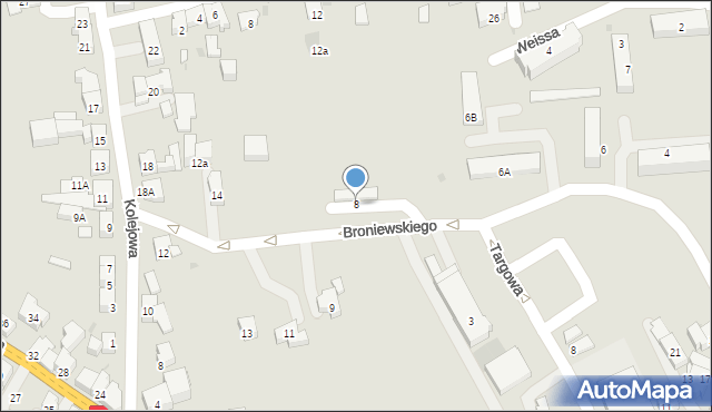 Kalwaria Zebrzydowska, Broniewskiego Władysława, 8, mapa Kalwaria Zebrzydowska