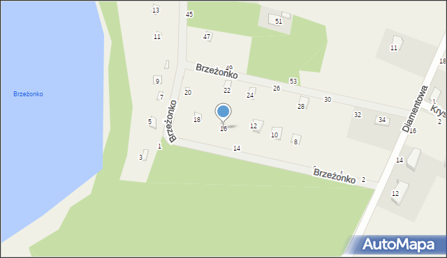 Kamień, Brzeżonko, 16, mapa Kamień