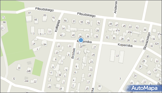 Karczew, Brzóski Stanisława, ks., 14, mapa Karczew