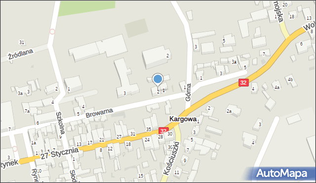 Kargowa, Browarna, 2, mapa Kargowa