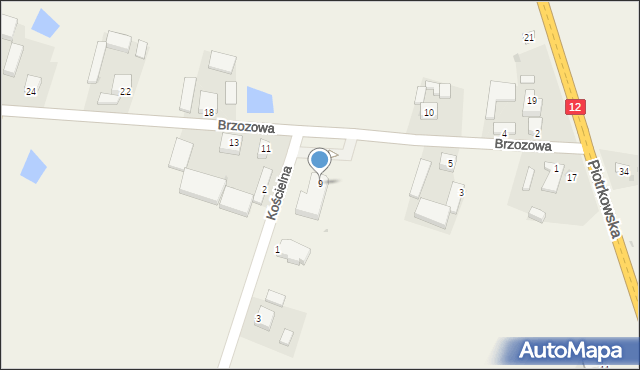 Karlin, Brzozowa, 9, mapa Karlin