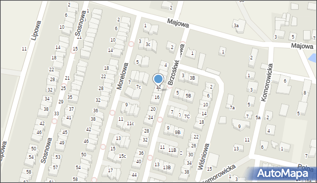 Karwiany, Brzoskwiniowa, 14, mapa Karwiany