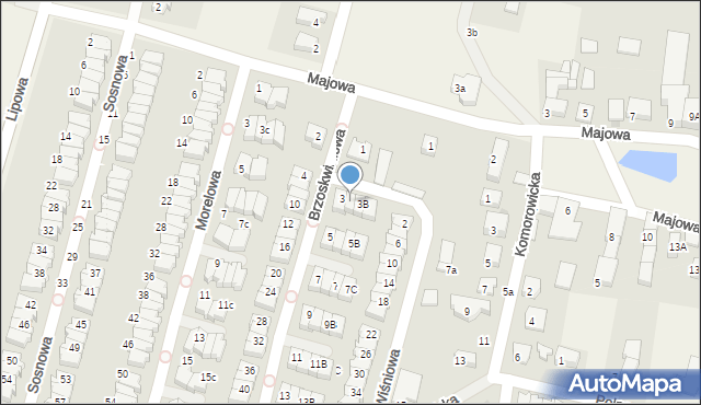 Karwiany, Brzoskwiniowa, 3A, mapa Karwiany