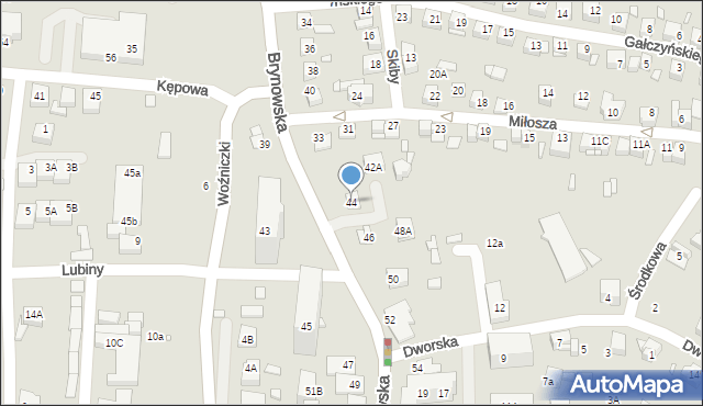 Katowice, Brynowska, 44, mapa Katowic