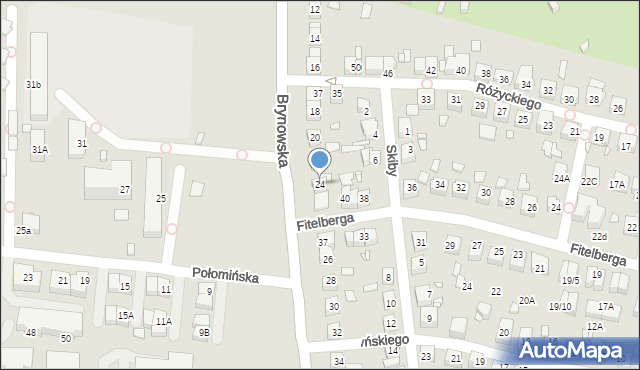 Katowice, Brynowska, 24, mapa Katowic