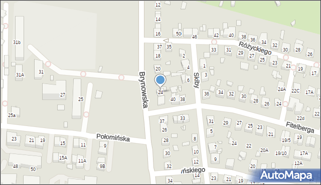 Katowice, Brynowska, 24, mapa Katowic