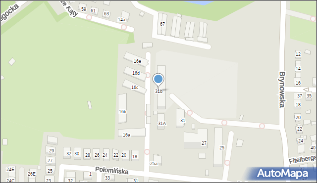 Katowice, Brynowska, 31b, mapa Katowic