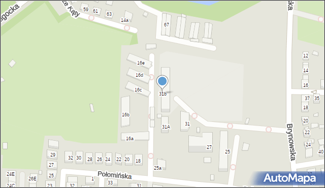 Katowice, Brynowska, 31b, mapa Katowic