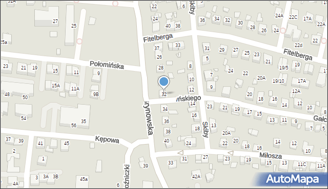 Katowice, Brynowska, 32, mapa Katowic