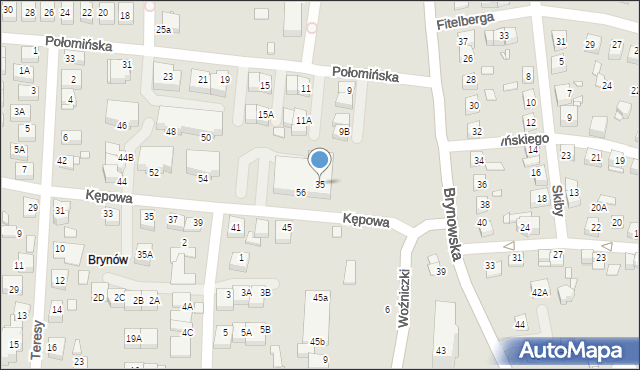 Katowice, Brynowska, 35, mapa Katowic