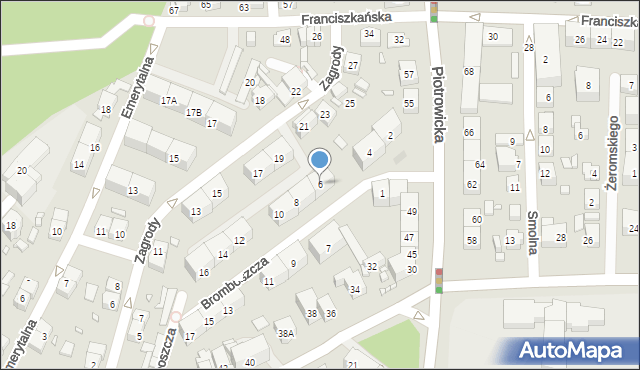 Katowice, Bromboszcza Teofila, ks., 6, mapa Katowic