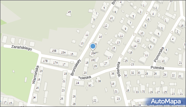 Katowice, Bronisławy, 16A, mapa Katowic