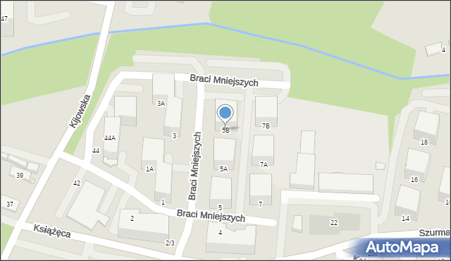 Katowice, Braci Mniejszych, 5B, mapa Katowic