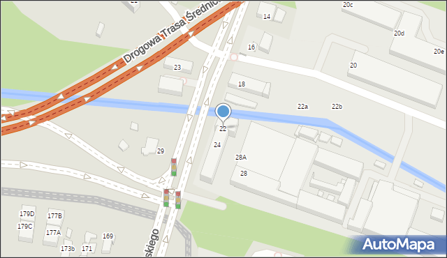 Katowice, Bracka, 22, mapa Katowic
