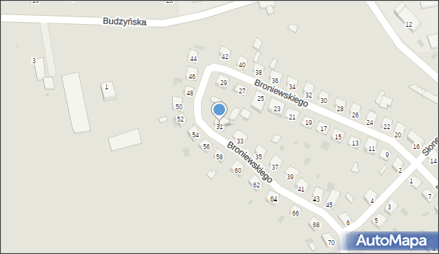 Kazimierza Wielka, Broniewskiego Władysława, 31, mapa Kazimierza Wielka