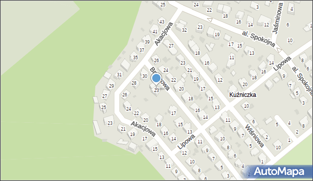 Kędzierzyn-Koźle, Brzozowa, 23, mapa Kędzierzyna-Koźle