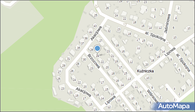 Kędzierzyn-Koźle, Brzozowa, 24, mapa Kędzierzyna-Koźle