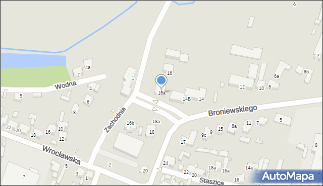 Kępno, Broniewskiego, 16a, mapa Kępno