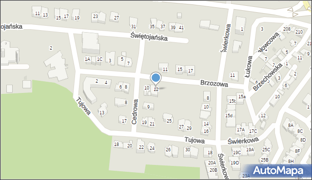 Kielce, Brzozowa, 12, mapa Kielc