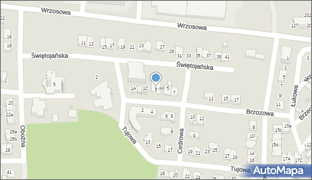Kielce, Brzozowa, 3, mapa Kielc