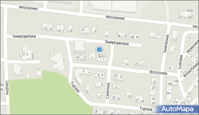 Kielce, Brzozowa, 5, mapa Kielc