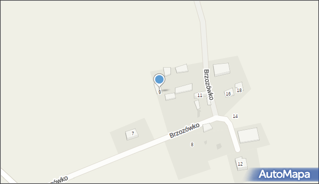 Kielno, Brzozówko, 9, mapa Kielno